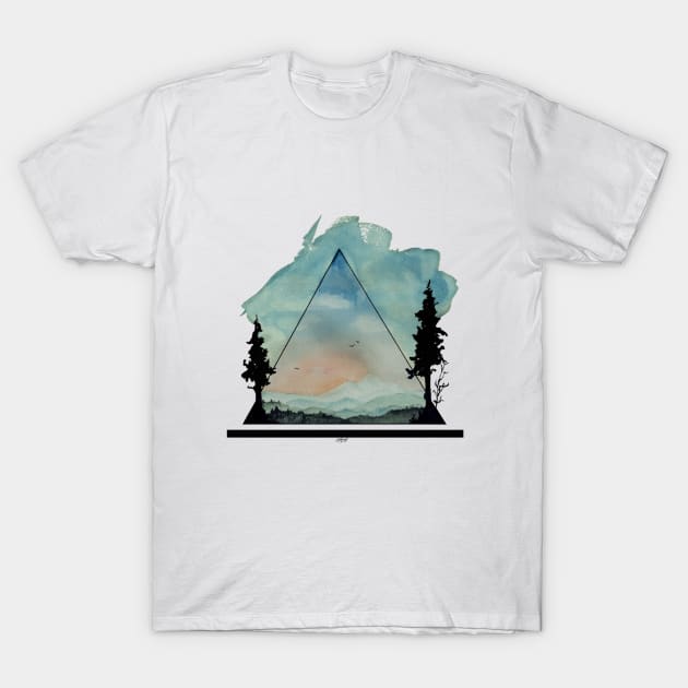 Watercolor Mountains T-Shirt by baileyemilee